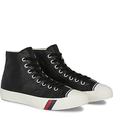PRO-Keds Men's Royal Hi Lace Up Fashion Sneaker, Black Leather, 3.5 - Image 2