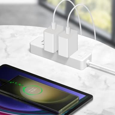 45W Type C Charger, 10FT USB C Charger 2-Pack iPhone 15 16 Charger with iPhone 16/16 Plus/16 Pro/16 Pro Max/iPhone 15/15 Pro Max/iPad Pro/AirPods/Galaxy S25 S24 S23 S22 S21,Android Charger(White) - Image 7