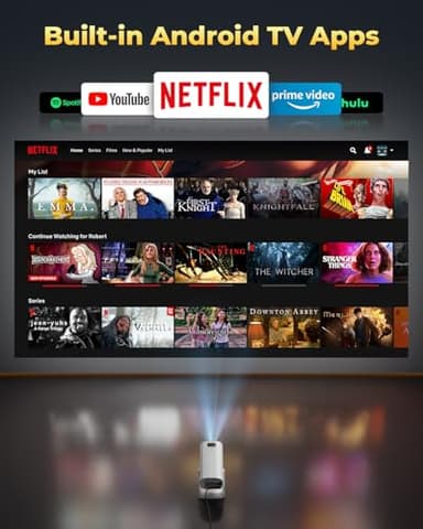 [Built-in Apps & Star Modes & Ambient Light] OPOQO 4K Mini Projector with WiFi and Bluetooth, Full HD 1080P Supported, 270° Portable Outdoor Movie Projector for TV Stick/Smartphone/HDMI/USB - Image 3