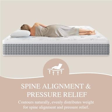 Sleepmax King Size Mattress 15 Inch - Hotel-Collection Hybrid Mattress Deep Sleep Pain Relief - Extra Lumbar & Hip Support - 365-Night Trial, Fiberglass-Free Bed in a Box, CertiPUR-US Certified - Image 5