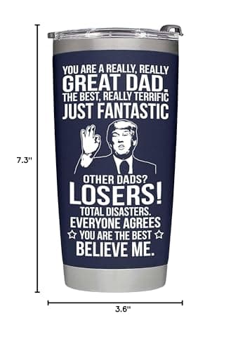 BETHEGIFT Gifts for Dad from Daughter, Son, Kids on Fathers Day, Christmas - Funny Fathers Day Tumbler - Present for Father - Dad Birthday Tumbler 20oz, Navy Insulated Stainless Steel - Image 8