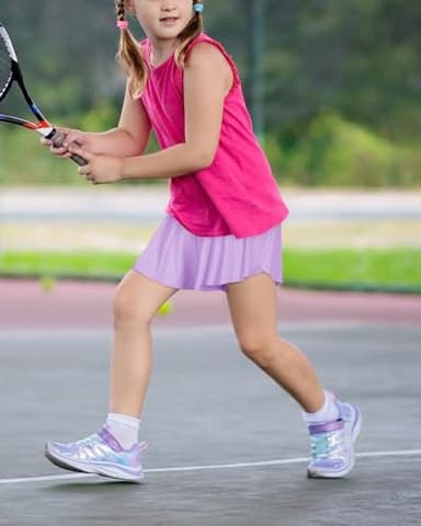 Witwot Butterfly Shorts Girls, 2-in-1 Teen/Kids Girl Flowy Short, 9-10 Years, White - Image 6