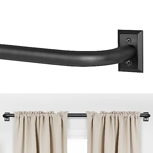 ZYRW Black Curtain Rods, Room Darkening Curtain Rod for Windows 48 to 90 Inches(4-7.5Ft), Wrap Around Curtain Rods, Heavy Duty Blackout Drapery Rod,Modern Decorative Window Treatment Rod, Matte Black - Image 1