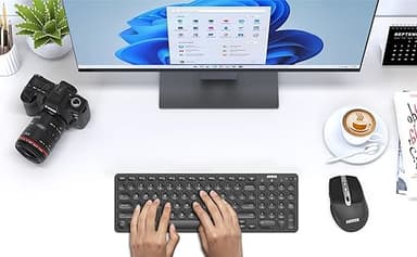 Arteck 2.4G USB Wireless Keyboard and Mouse Combo Ultra Slim Compact Keyboard and Ergonomic Mouse for Computer Desktop PC Laptop and Windows 11/10/8/7 Build in USB-C Rechargeable Battery - Image 7