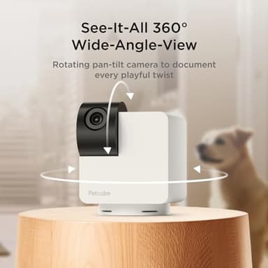 Petcube Cam 360 Camera Interactive WiFi Pet and Home Security Pan-Tilt Camera with Phone App, 1080p HD Video, 360° Rotation, Night Vision, AI Alerts - Image 3