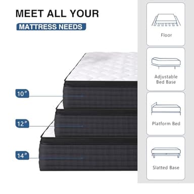 DEHIJU Twin Size Mattress, 10 Inches Hybrid Memory Foam Twin Mattress in a Box, Pressure Relief, Medium Firm, CertiPUR-US - Image 6