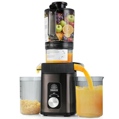 Cold Press Juicer - Juicer Machines with 4.3" Wide Feed Chute, 34oz Slow Masticating Juicer for Fruits and Vegetables, 99% High Juice Yield, Reverse Function, Dishwasher Safe - Image 1