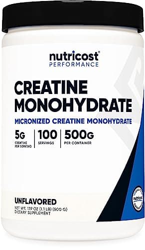 Nutricost Creatine Monohydrate Micronized Powder 500G, 5000mg Per Serv (5g) - 100 Servings, 17.9 Oz - Image 1