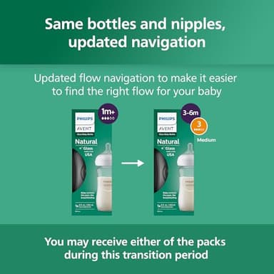 Philips Avent Natural Glass Baby Bottle with Natural Response Nipple (Medium Flow, Flow 3), 8oz, SCY913/01 - Image 8