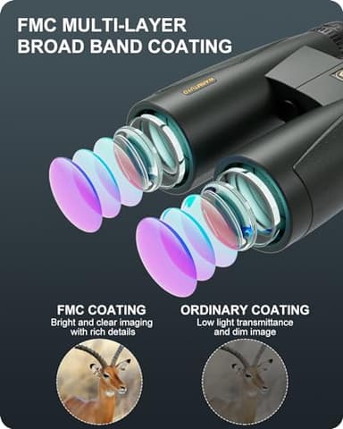 12 * 52 HD Binoculars for Adults High Powered,Binoculars for Bird Watching with Upgraded Phone Adapter,BaK4 Prisms,22mm Large Eyepiece,Clear Low Light Vision,Travel,Cruise,Binocular for Hunting - Image 4