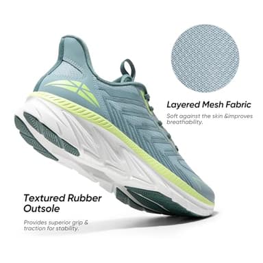 ALLSWIFIT Men's Slip On Walking Shoes Running Comfortable Tennis Breathable Non Slip Athletic Gym Workout Cross Training Fashion Sneakers,Size 11,Blue Green,SARR034M - Image 6