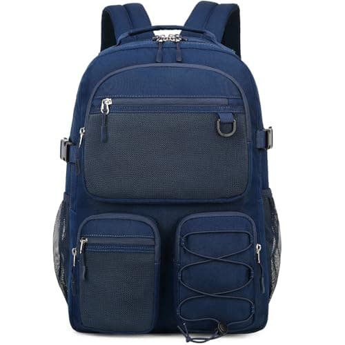 Lohol Water Resistant Daypack with Mulitiple Pockets for School Travel Outdoor College, 15.6 inch Laptop Backpack for Men and Women (Navy Blue) - Image 1