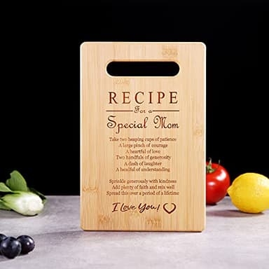 Mother's Day Birthday Bamboo Cutting Board Special Love Heart Poem as Gift for Mom,Mother-in-law from Daughter, Son - Image 3