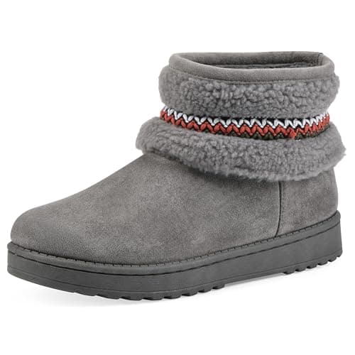WHITE MOUNTAIN Women's Icons Faux Fur Slip-On Bootie, Grey, 8.5 M - Image 1