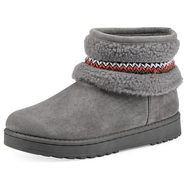 WHITE MOUNTAIN Women's Icons Faux Fur Slip-On Bootie, Grey, 8.5 M - Image 1