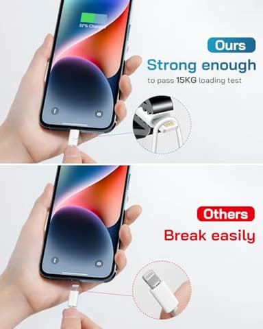 i Phone Charger Fast Charging-20W USB-C Block with 6 Ft Cord [MFi Certified] Compatible with i Phone 14/13/12/11/X Series, i Pad & More [3 Pack] - Image 4