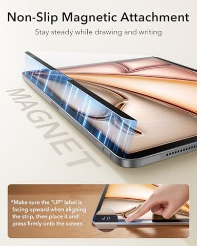ESR Paper-Feel Magnetic Screen Protector for iPad Air 11 Inch M3/M2 (7th/6th Gen, 2025/2024), Write and Draw Like on Paper, Detachable and Reusable, Compatible with Tempered Film, Matte, Anti-Glare - Image 7