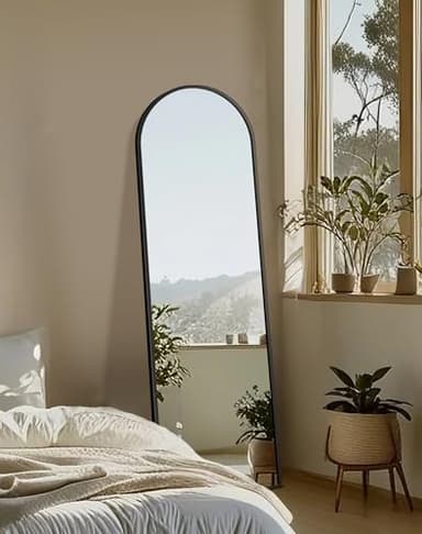 Delma Arched Mirror Full Length,Standing Mirror Full Body,Large Floor with Stand for Wall Entryway Door Bedroom Bathroom Living Room - Image 7