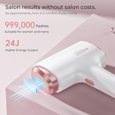 Finequin Laser Hair Removal for Women & Men, 45°F Ice-Cooling Contact, Safe & Virtually Painless Alternative to Salon IPL Hair Removal Device, Long-Lasting Hair Removal from Home, with Razor & Glasses - Image 9