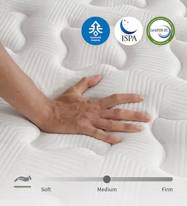 Cejato King Size Mattress,12 Inch Hybrid Mattress in a Box with Gel Memory Foam,Individually Wrapped Pocket Coils Innerspring,Pressure-Relieving and Supportive. - Image 6