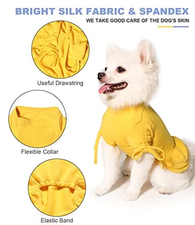 Topkins Small Dog Dresses, Dog Birthday Dresses, Dog Party Dress, Dog Holiday Dresse with Cute Ruffles, Dog Clothes for Small Medium Dogs Girl(Yellow, S) - Image 2