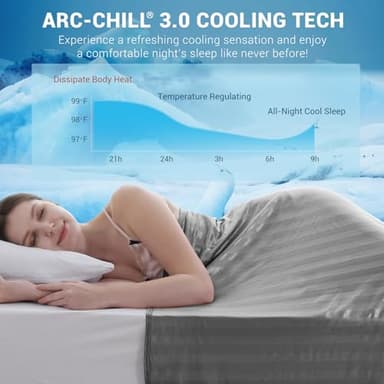 Elegear Revolutionary Cooling Blanket King, Absorbs Heat to Keep Body Cool for Night Sweats, Double Sided Arc-Chill 3.0 Cool Fiber Q-Max>0.5, Lightweight Summer Cold Blankets Sleeping 90“ x 108” - Image 2