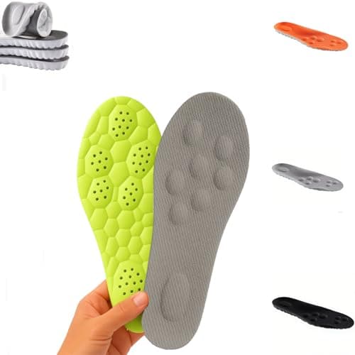 Pickleball Insoles, Insoles Men & Women, 4D Anti-Slip Prevent Foot Odor Providing Shock Absorption and Cushioning Memory Foam Insole (Grey-Green(Buy 1get 2), Men7/Women8.5) - Image 1