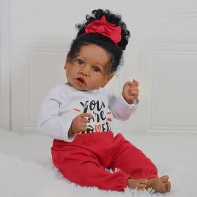 KSBD Realistic Reborn Baby Doll Black Girl – 20 Inch Lifelike Real Life African American Newborn Doll with Soft Body Gift Set for Kids Age 3+ - Image 3