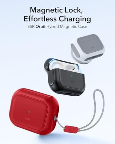 ESR for AirPods Pro 2 Case, Compatible with Airpods Pro Case 2nd / 1st Generation (2023/2022/2019), Compatible with MagSafe, Full Drop Protection Cover with Lanyard, Dark Red - Image 4