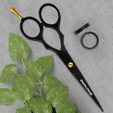 BEAUTICONE Hair Cutting Scissors | 6.5 Inch Professional Stainless Steel Barber Shears | Hairdressing Scissors | Smooth & Sharp Edge Blades - for Men/Women (Fix Screw Cutting Black) - Image 7