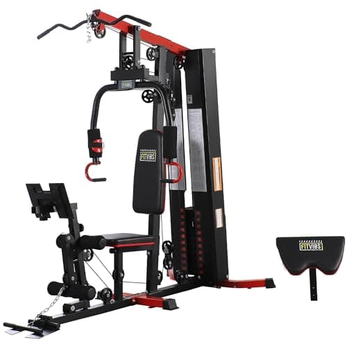Fitvids Home Gym, Workout Equipment with Leg Press, Exercise Equipment for Home with Pulley System, Home Gym Equipment for Full Body Strength Training, Preacher Curl and Leg - Image 1