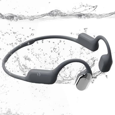 MARLALL Swimming Bone Conduction Headphones with Night Safety Light, IP68 Waterproof MP3 Mode Underwater Swimming Headphone, Wireless Sport Open Earphones Bluetooth 5.4 Earbuds,Chrome Silver - Image 1