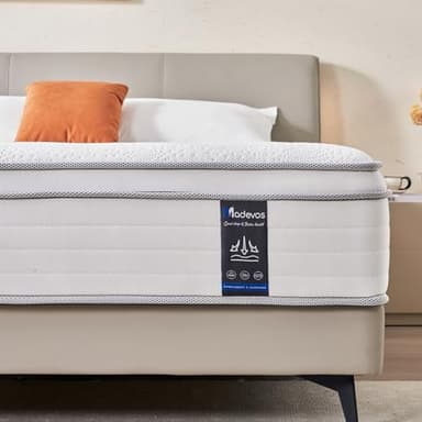 Madevos Queen Mattress, 12 Inch Hybrid Mattress in a Box, Memory Foam and Individual Pocket Springs, Soft and Breathable, Soft Feel - Image 1