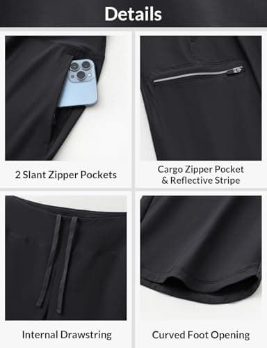 baleaf Women's 17'' Capri Pants Lighweight Cargo Capris Quick Dry Zipper Pockets Hiking Biking Casual Outdoor Black XL - Image 5