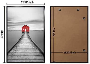 ELSKER&HOME 22.375 x 34 Poster Frame 3 Pack, Black Picture Frame for Horizontal or Vertical Wall Mounting, Sturdy and Scratch-proof - Image 3