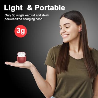 Wireless Earbuds, Bluetooth 5.4 Headphones in Ear with Noise Cancelling Mic, Bluetooth Earbuds Stereo Bass, IP7 Waterproof Sports Earphones, 32H Playtime USB C Charging Ear Buds Red for Android iOS - Image 4