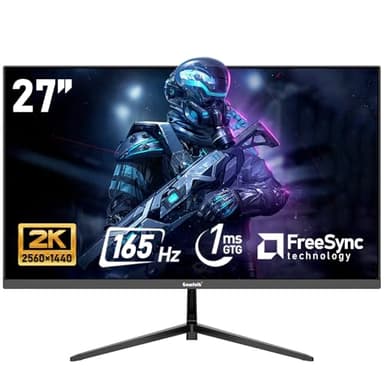 Gawfolk 27 inch 2K QHD(2560×1440) PC Screen, 165Hz Gaming Monitor, 1ms Without Bezel, FreeSync,98% sRGB, 178° Wide Viewing Angle, HDMI2.0、DisplayPort, 75 * 75MM Wall Mount Compatible - Black - Image 1