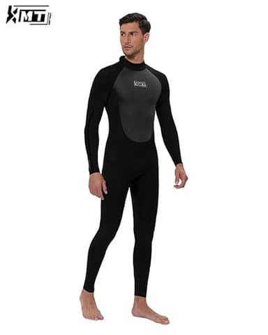 KMT Wetsuit for Men, Mens 3/2mm Wetsuits Full Ultraflex Wet Suits Back Zip Keep Warm in Cold Water High-Elasticity CR, Black Medium Tall - Image 4