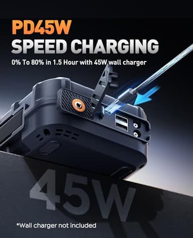 10-in-1 Portable Car Battery Jump Starter with Air Compressor 8000A 160PSI 45W Charger, Jump Starter Jump Box (All Gas 14L Diesel), Car Battery Jumper Starter Portable Jumper Cables, Gloves, Lights - Image 4