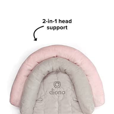 Diono Cuddle Soft 2-in-1 Baby Head Neck Body Support Pillow For Newborn Baby Super Soft Car Seat Insert Cushion, Perfect for Infant Car Seats, Convertible Car Seats, Strollers, Gray/Pink - Image 3