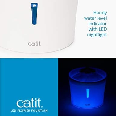 Catit LED Flower Fountain with Triple Action Filter, Cat Drinking Water Fountain, 3 L - Image 4