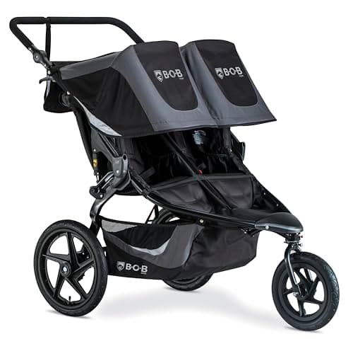BOB Gear Revolution Flex 3.0 Duallie Double Jogging Stroller, Graphite Black - Image 1