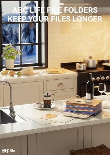 ABC life 12 Pockets Accordion File Organizer, Expanding File Folders, Portable Monthly Bill Receipt Organizer with Colorful A-Z Tabs, Desktop Folders Letter A4 Paper Document Storage for Home Office - Image 6