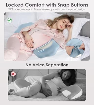 Pregnancy Pillows for Sleeping, Memory Foam Maternity Pillow Support for Back Belly HIPS, Adjustable Travel Wedge Pillow for Pregnant Women, Side Spleeping Pregnant Pillows with Cooling Pillowcase - Image 4