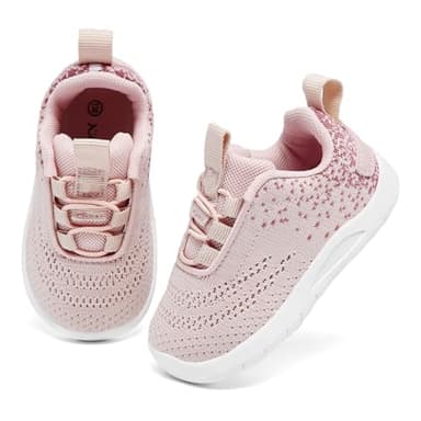 MORENDL Toddler Sneakers Baby Slip On Walking Shoes Non-Slip Breathable Boys & Girls Running Shoes Infant Tennis Shoes Pink Coral 8 Toddler - Image 2