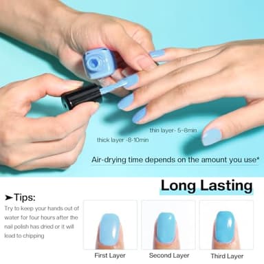 Morovan 15 Bright Color 0.27oz Air Quick Dry Nail Polish Gift Set for Women - Image 3