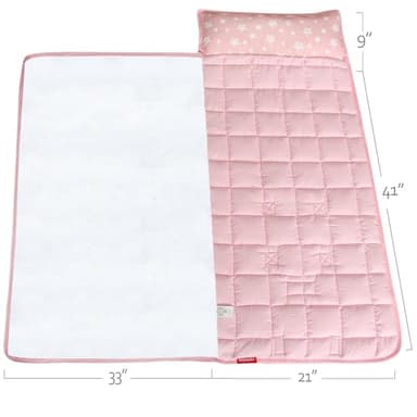 Toddler Nap Mat Pink for Girls Kids Sleeping Mat and Fleece Blanket, Lightweight Perfect for Kids Preschool, Daycare, Travel Sleeping Bag, Fit Standard Cot - Image 4