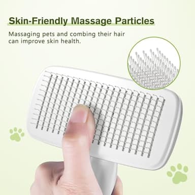 Pecute Self-Cleaning Slicker Brush for Dogs, Cats, Lightweight Dog Brush for Shedding Massaging Grooming, Cat Brush Gently Removes Loose Fur Undercoat for Small Dogs Cats Rabbits of All Hair Types - Image 4