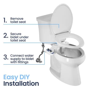 LUXE Bidet NEO 185 - Dual Nozzle, Self-Cleaning, Non-Electric Bidet Attachment for Toilet Seat, Adjustable Water Pressure, Rear & Feminine Wash (White) - Image 7