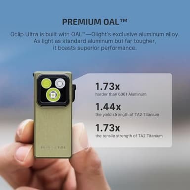 OLIGHT Oclip Ultra EDC Flashlight Clip-on Light, 530 Lumens Rechargeable with Type-C Charging, Combines Floodlight, Spotlight and UV, Triple Magnetic Lights for Inspection and Work (Olive Green) - Image 2